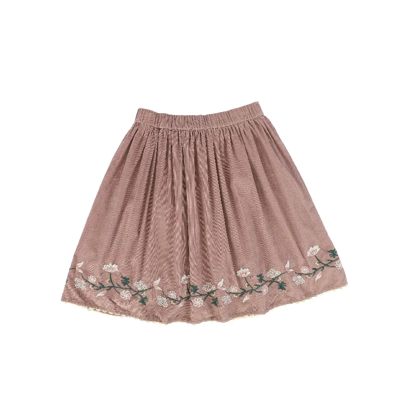 Geometric Short Skirts for Modern -MARMAR COPENHAGEN DUSTY MAUVE SCALLOP TRIM SKIRT [FINAL SALE]