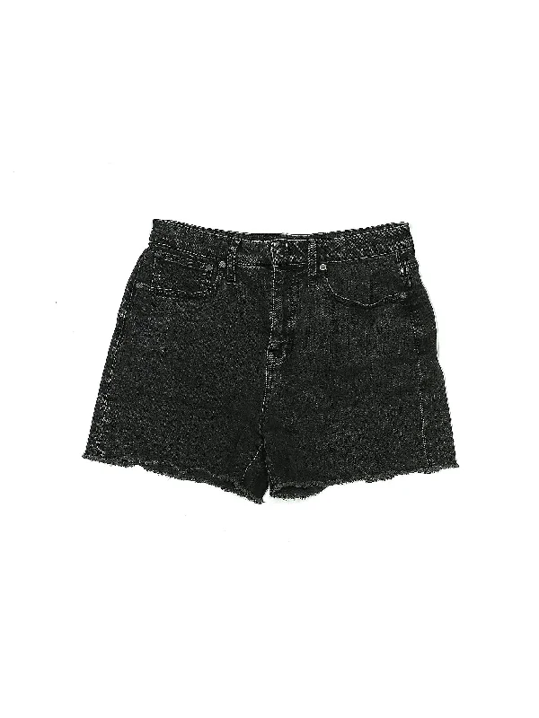 Wool Skirts for Warmth -High-Rise Denim Shorts in Dark Wash