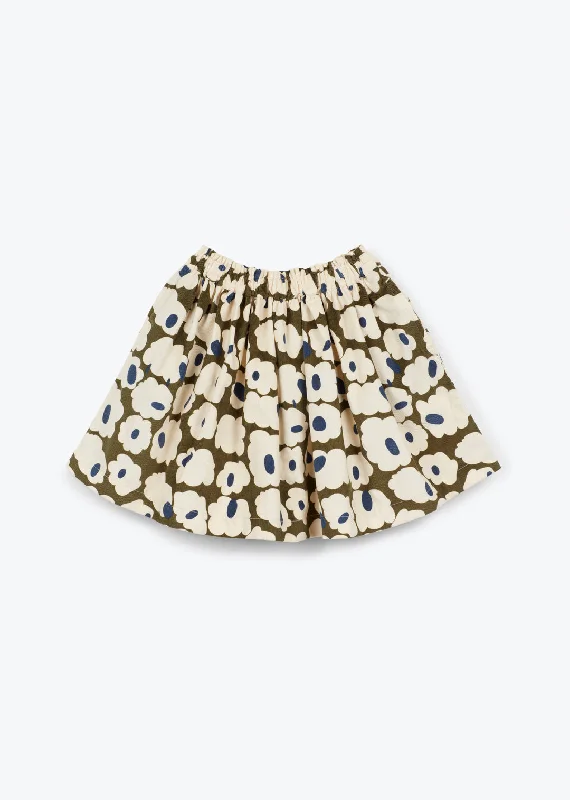 Layered Short Skirts for Fun -ARSENE & LES PIPELETTES CREAM/GREEN FLOWER SKIRT [FINAL SALE]