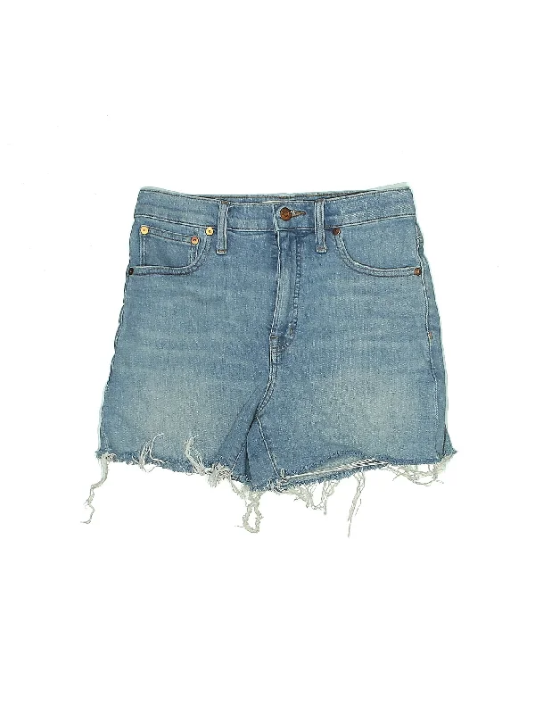 Cargo Shorts for Utility Purpose -High-Rise Denim Shorts in Medium Wash