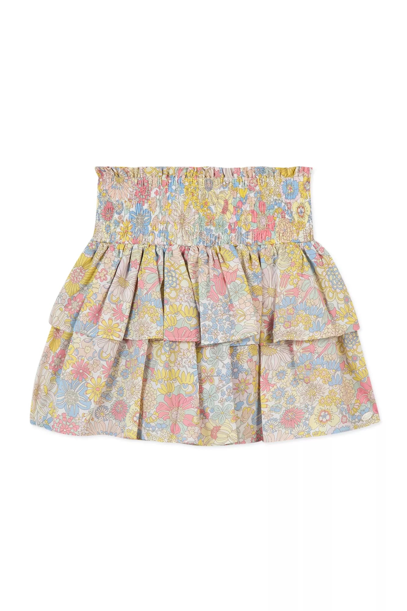 Striped Short Skirts for Style -TARTINE ET CHOCOLAT SUMMER FLORAL SMOCKED LAYER SKIRT [FINAL SALE]