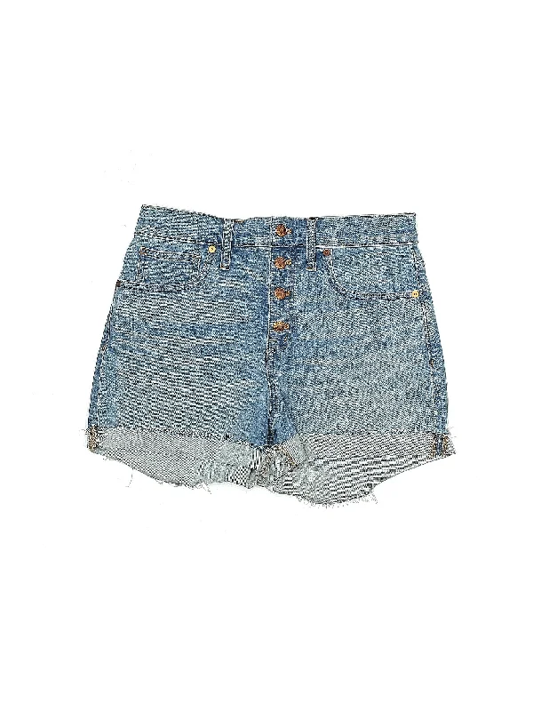 Satin Skirts for Shiny -High-Rise Denim Shorts in Medium Wash