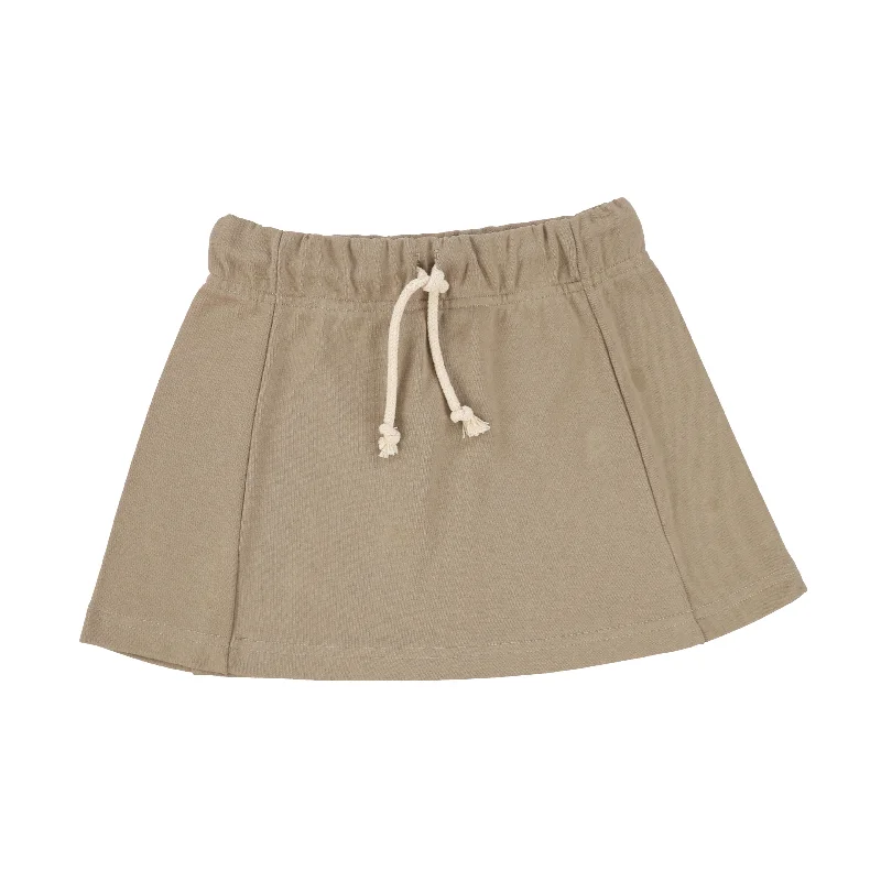 Linen Short Skirts for Breathable -Raquette Sand Drawstring Aline Skirt [Final Sale]