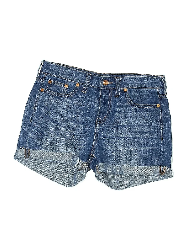 Solid Color Skirts for Simple -Mid-Rise Denim Shorts in Medium Wash