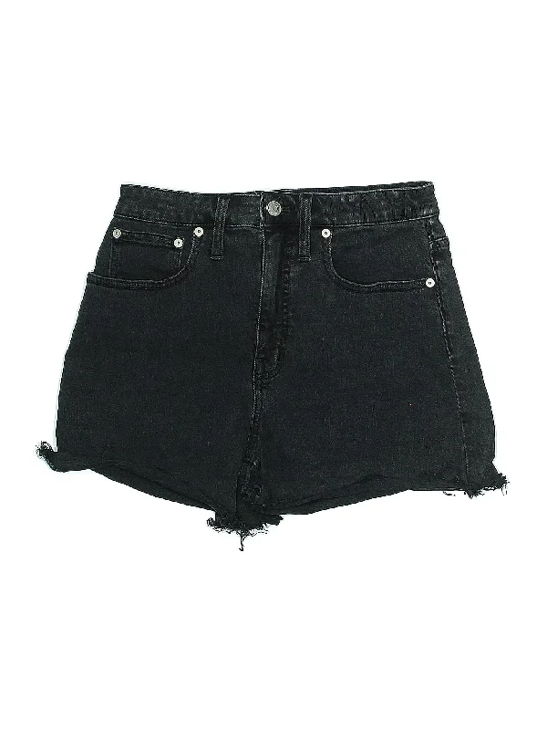 High-Waisted Skirts for Flatter -Mid-Rise Denim Shorts in Dark Wash