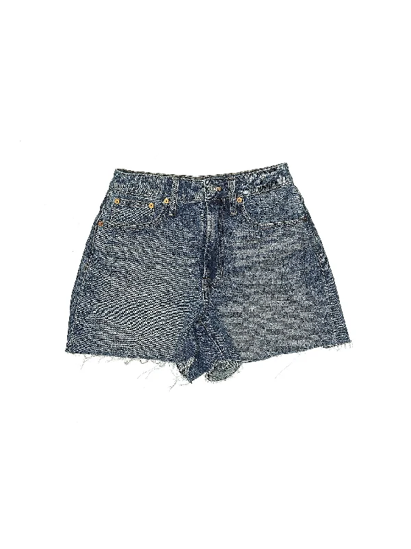 Sequined Skirts for Sparkle -Denim Shorts in Medium Wash