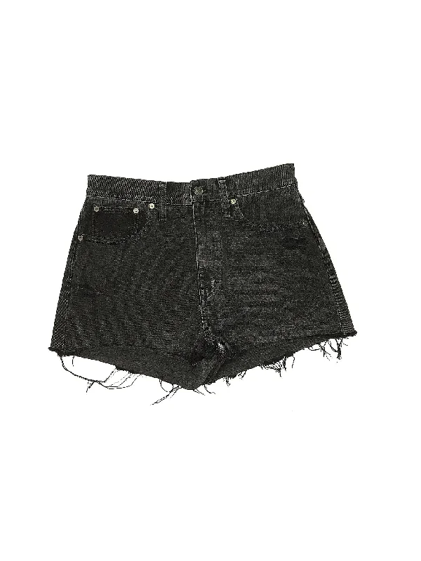 Embroidered Skirts for Detail -Mid-Rise Denim Shorts