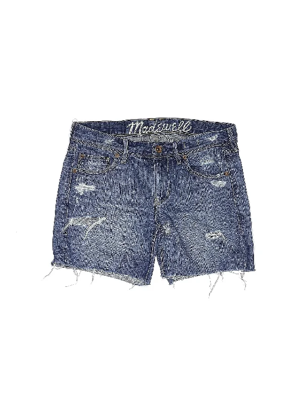 Solid Color Skirts for Simple -Low-Rise Denim Shorts in Medium Wash