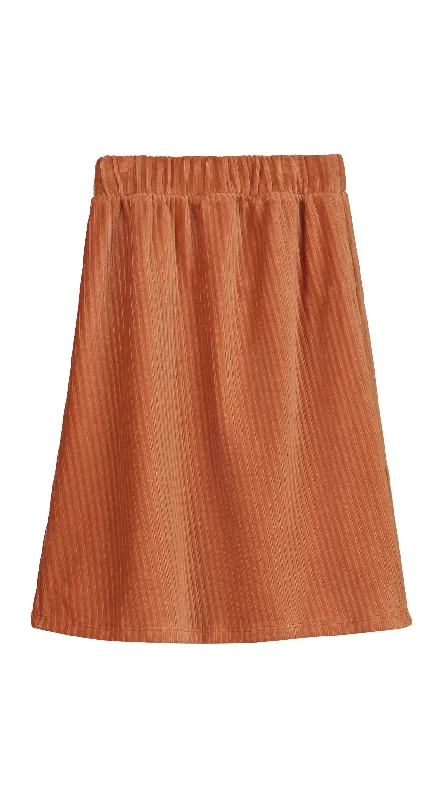 Midi Long Skirts for Versatility -LETTER TO THE WORLD RUST CORDUROY SKIRT [Final Sale]