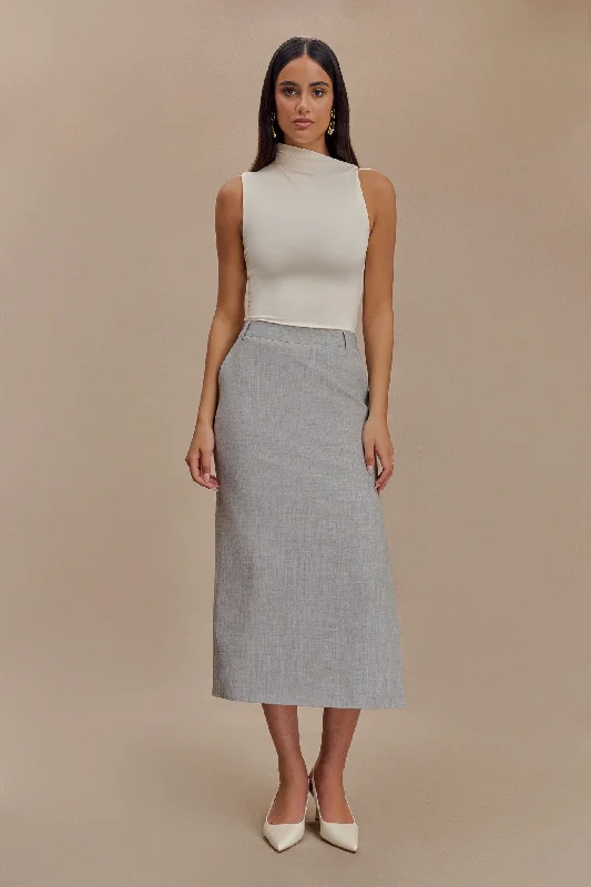 Designer pencil skirts for sharp professional looks -Ambrose Midi Skirt - Charcoal Marle