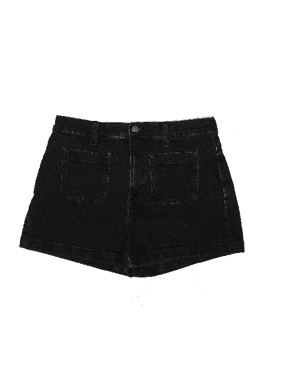 Striped Shorts for Fashionable -Denim Shorts in Dark Wash