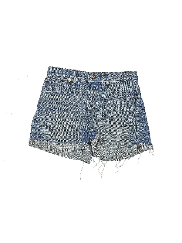 Floral Skirts for Romantic -Mid-Rise Denim Shorts in Medium Wash