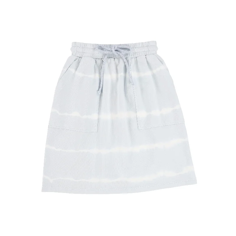 Denim Short Skirts for Trendy -STEPH LIGHT BLUE TIE DYE SWEAT SKIRT [Final Sale]