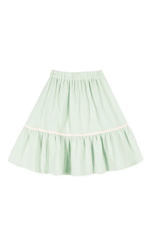 Geometric Short Skirts for Modern -MIPOUNET MINT GREEN RUFFLE SKIRT [FINAL SALE]