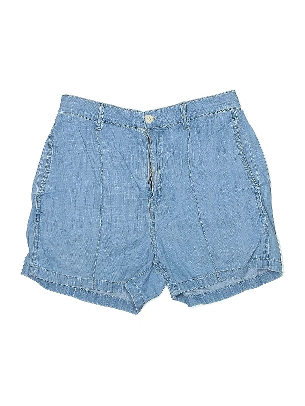 Floral Shorts for Romantic -High-Rise Denim Shorts in Medium Wash