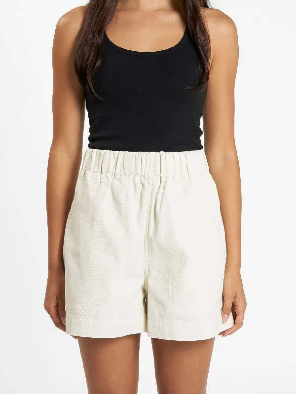 Elastic Waist Shorts for Easy -Ease Short - Heritage White