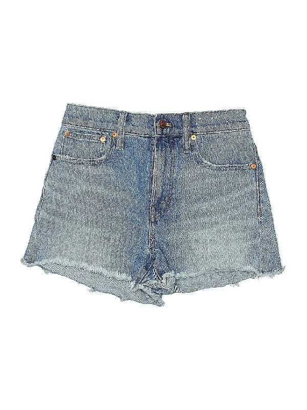 Denim Shorts for Casual Outings -Mid-Rise Denim Shorts in Medium Wash