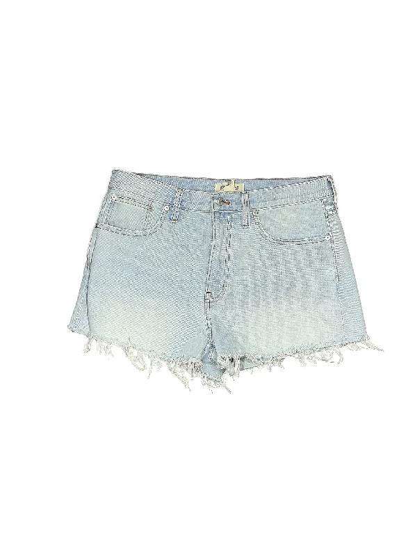 Brown Skirts for Earthy -Mid-Rise Denim Shorts in Light Wash