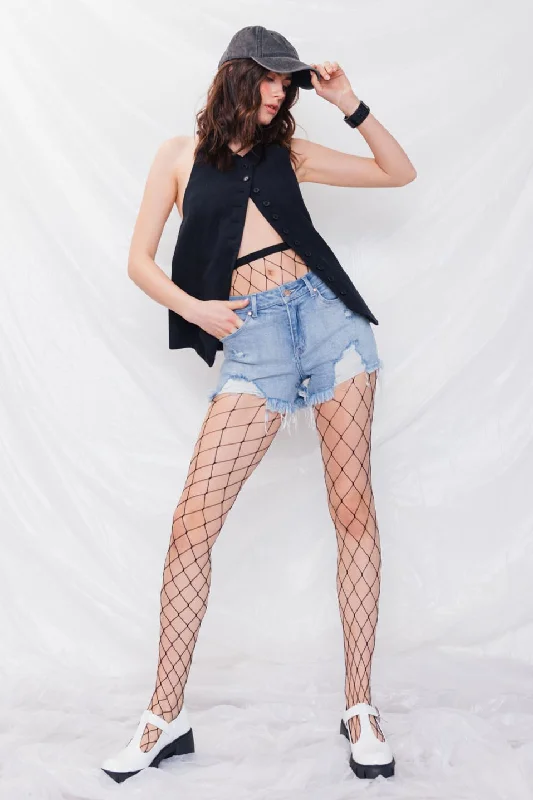 Strapless Skirts for Glamorous -High-Rise Heavy Destruction Denim Shorts