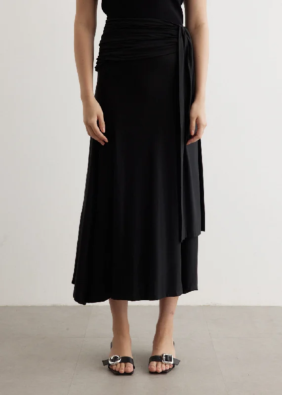 High-waisted skirts for slimming chic style -Jupe Mid Length Skirt