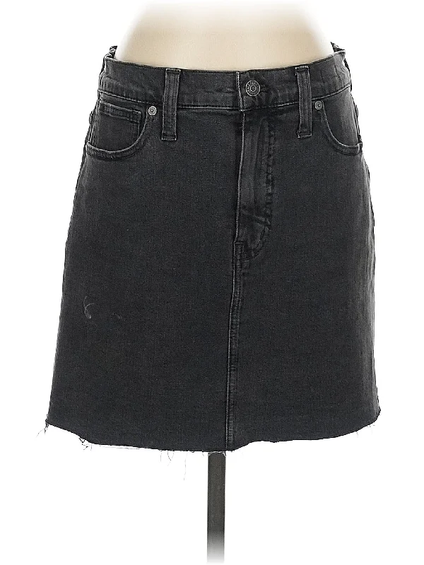 Zippered Shorts for Convenience -Denim Skirt