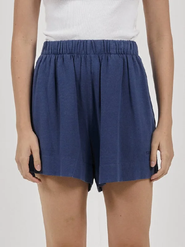 Striped Skirts for Fashionable -Hemp Lounge Short - Botanical Blue