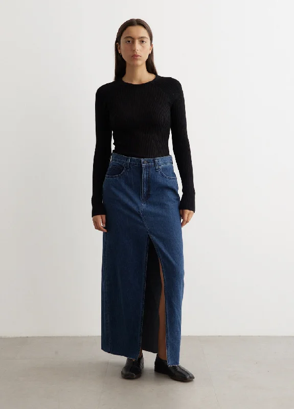 Durable denim skirts for rugged daily wear -Avery Maxi Skirt