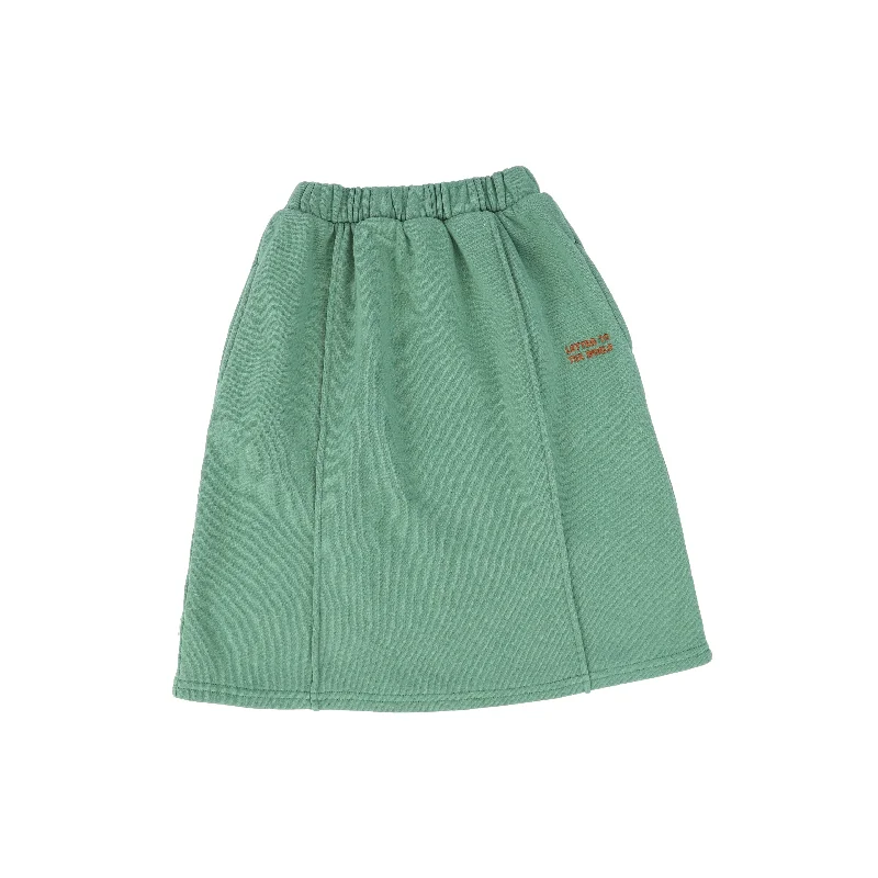 Minimalist Long Skirts for Simplicity -LETTER TO THE WORLD GREEN SWEATSHIRT LOGO SKIRT [FINAL SALE]