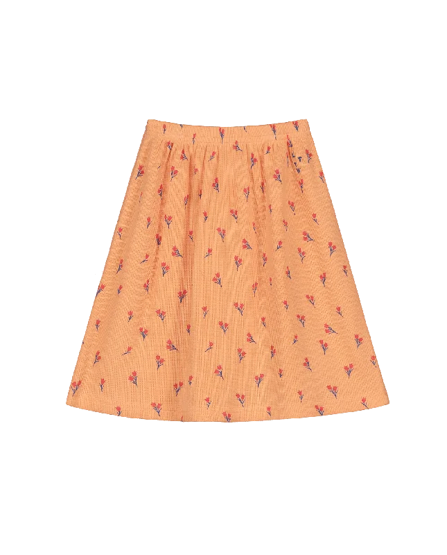 Gothic Long Skirts with Dark Tone -LETTER TO THE WORLD PEACH THERMAL TULIP PRINTED SKIRT [FINAL SALE]