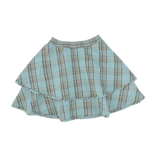 Pleated Short Skirts for Girly -LILOU PLAID DOUBLE LAYER SKIRT [Final Sale]