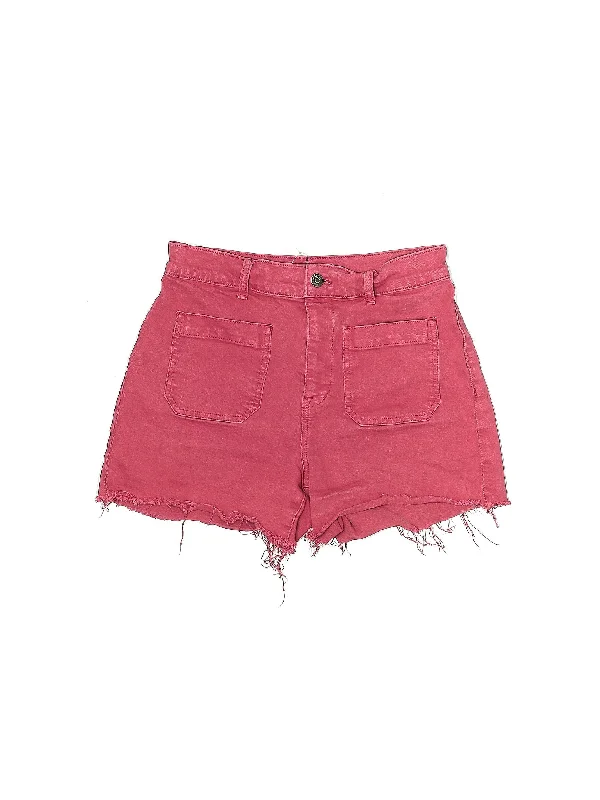 Polyester Skirts for Durable -High-Rise Denim Shorts