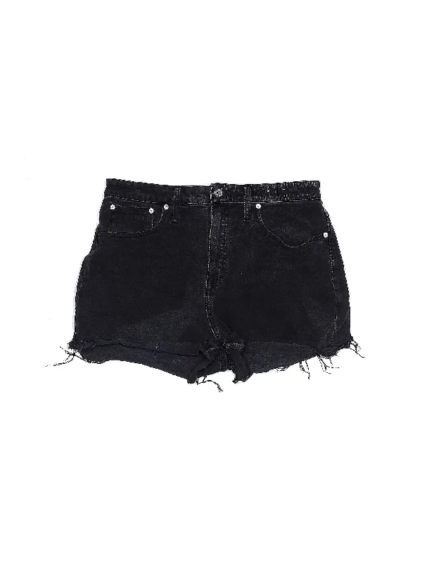 Midi Skirts for Versatile Wear -High-Rise Denim Shorts in Dark Wash