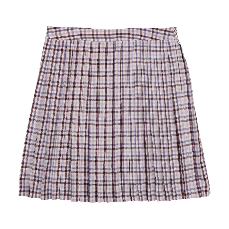 Denim Short Skirts for Trendy -MAISONITA PURPLE PLAID PLEATED SKIRT [FINAL SALE]