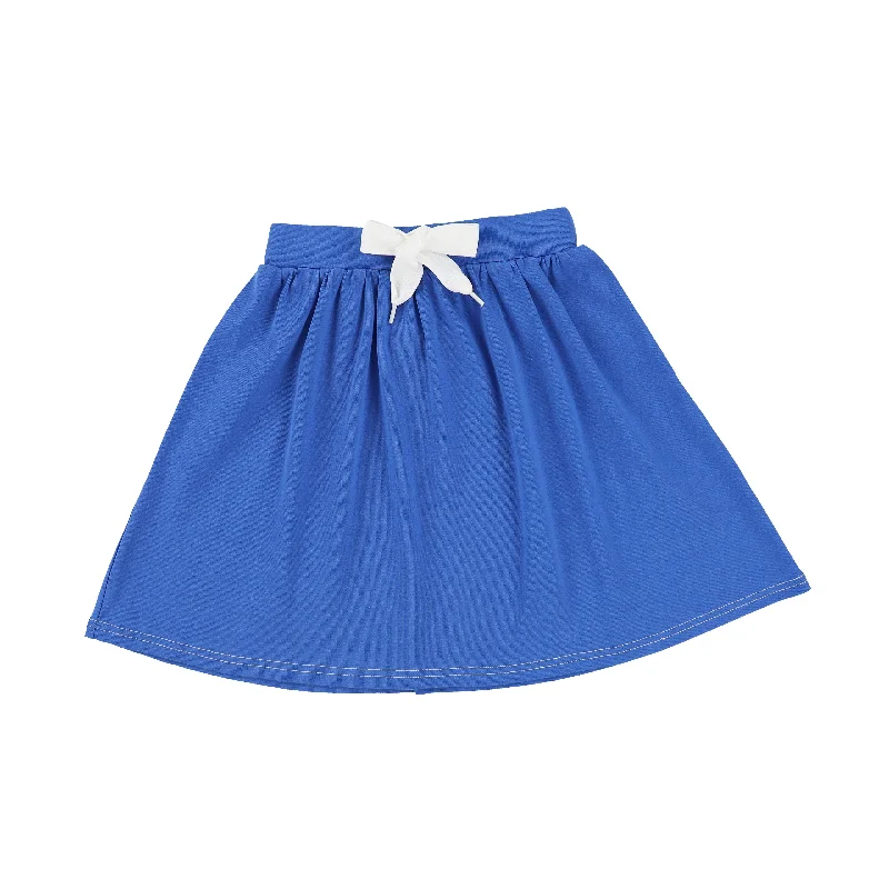 Layered Long Skirts for Volume -BAMBOO BASICS BLUE DRAW STRING JERSEY SKIRT [Final Sale]