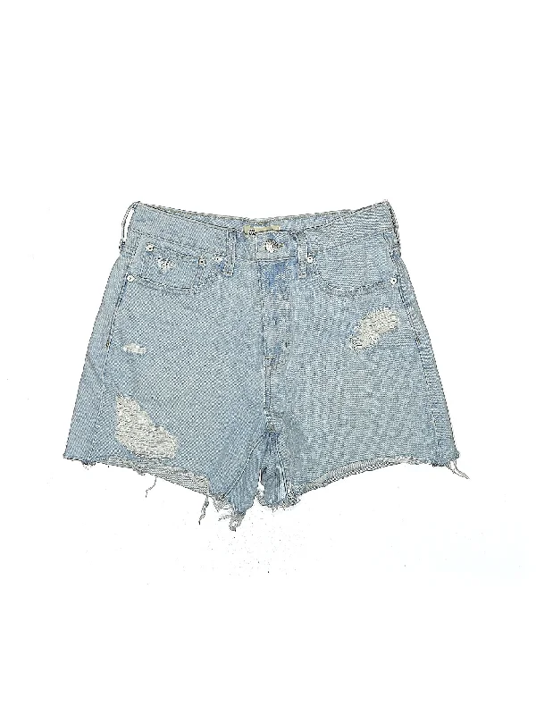 Blue Skirts for Classic -Low-Rise Denim Shorts in Light Wash