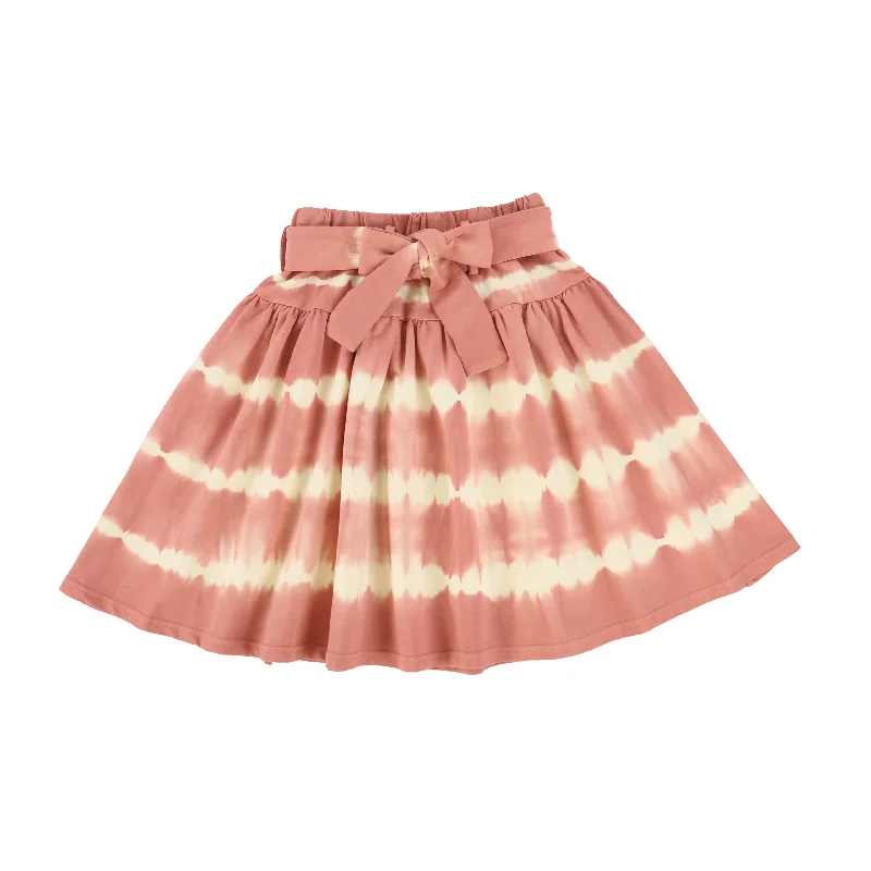 Leather Short Skirts for Edgy -Steph The Label Pink Tie Dye Bow Detail Flare skirt [Final Sale]