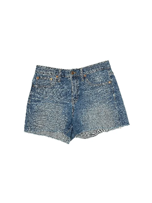 Rhinestone Shorts for Bling -Mid-Rise Denim Shorts in Medium Wash