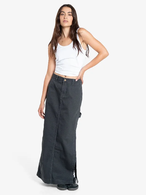 Green Skirts for Nature -Carpenter Maxi Skirt - Dark Charcoal