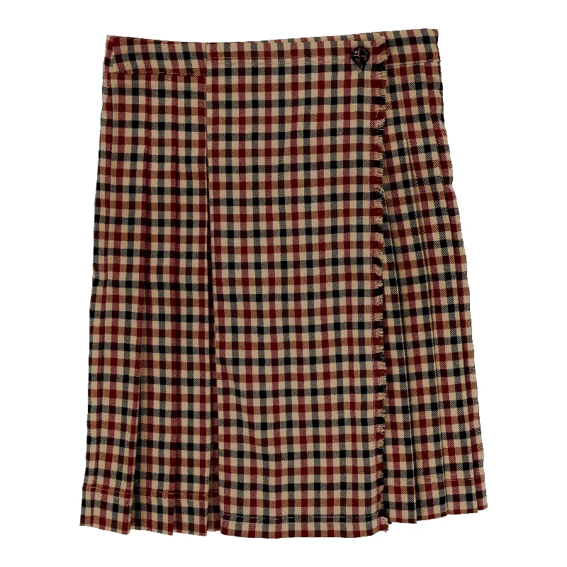 High-waisted Short Skirts for Shape -ANALOGIE TAN PLAID SKIRT [FINAL SALE]