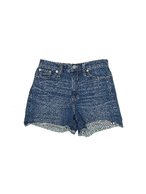 Sequined Shorts for Sparkle -High-Rise Denim Shorts in Medium Wash