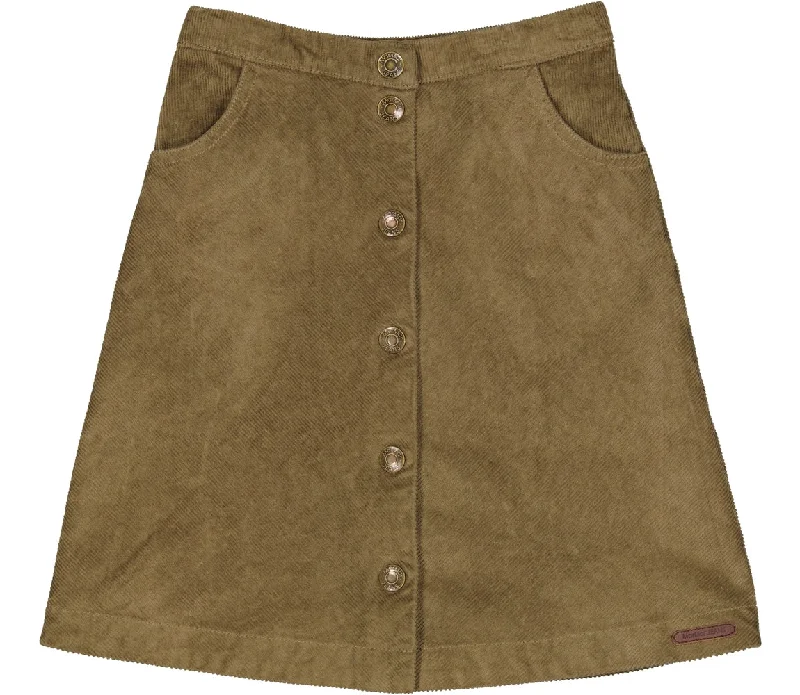 Geometric Short Skirts for Modern -MarMar Khaki Corduroy Button Down Skirt [Final Sale]