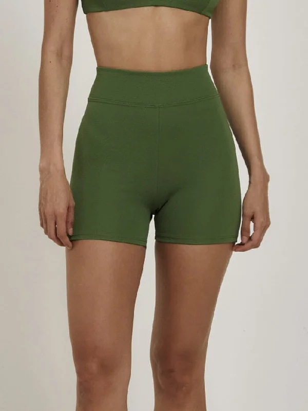 Faux Leather Shorts for Affordable -Adira Bike Short - Kiwi Green