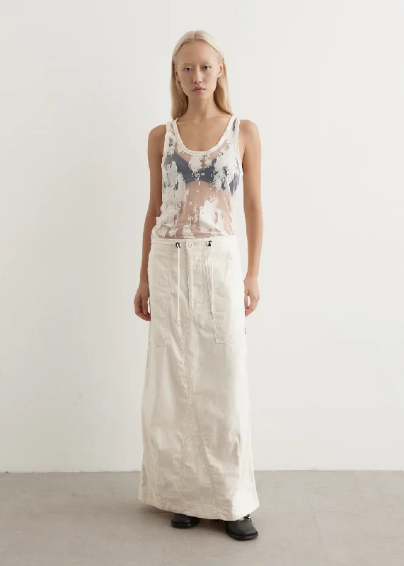 Flowy maxi skirts for breezy summer style -String Fatigue Skirt