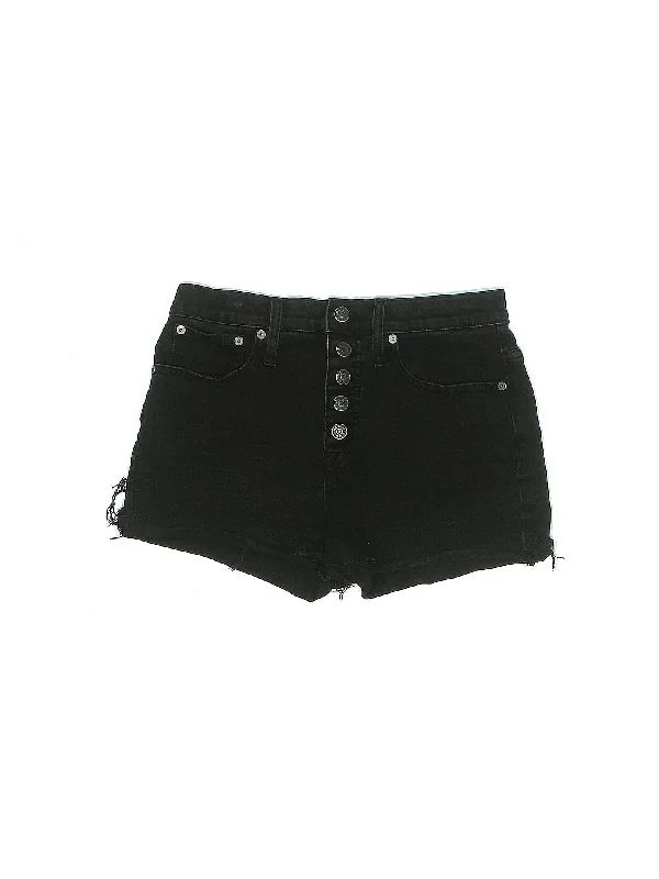 Mini Shorts for Youthful Vibe -Mid-Rise Denim Shorts in Dark Wash