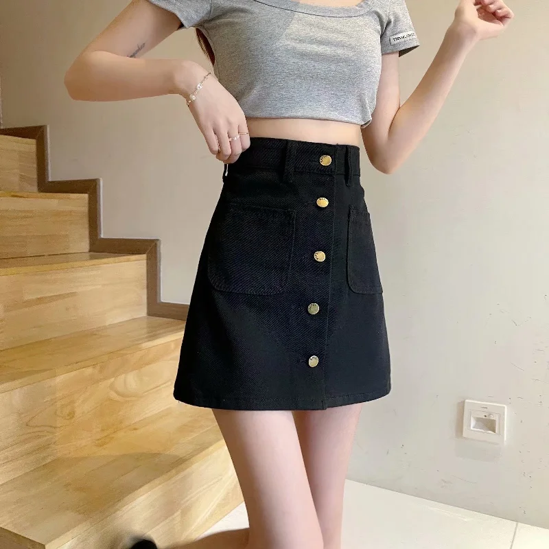 Vintage Long Skirts for Nostalgia -Julia Fashion - Denim Short Skirts