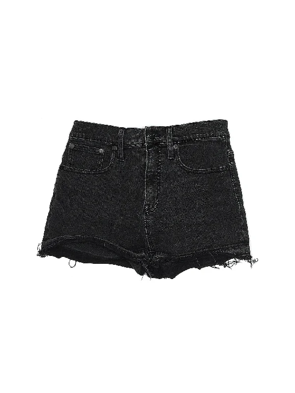 Cycling Shorts for Sports Activity -Mid-Rise Denim Shorts in Dark Wash