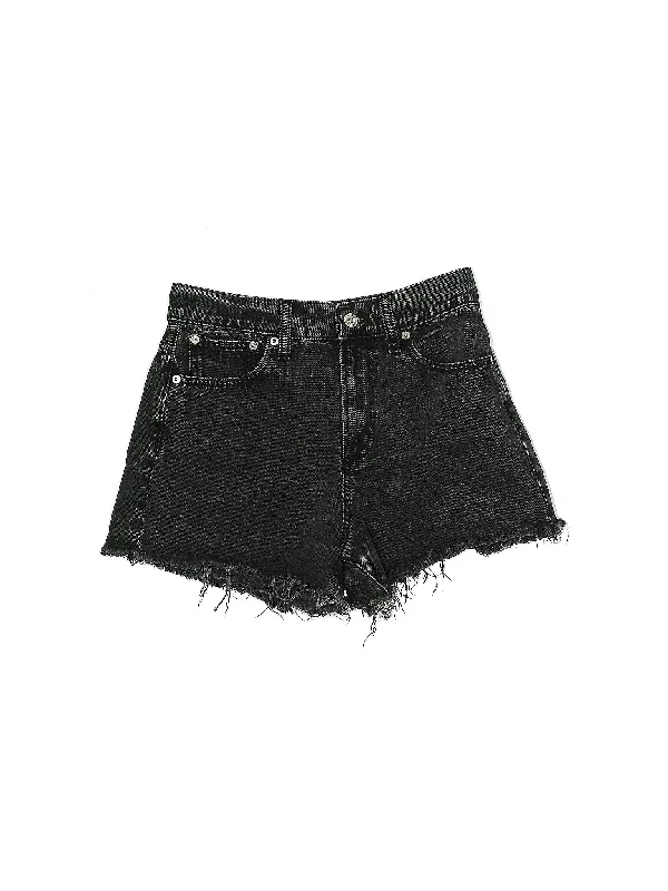 Denim Skirts for Casual Style -High-Rise Denim Shorts in Dark Wash