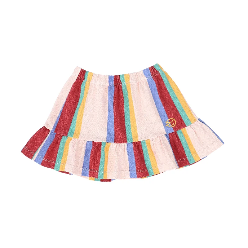 Wool Short Skirts for Warmth -WYNKEN MUTI COLORED STRIPE SKIRT [FINAL SALE]