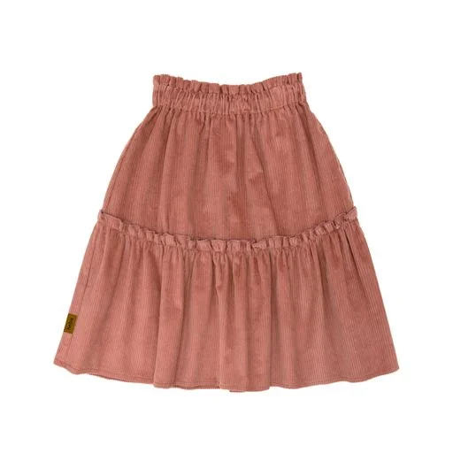 Green Long Skirts for Nature -HEBE PINK CORDUROY SKIRT [Final Sale]