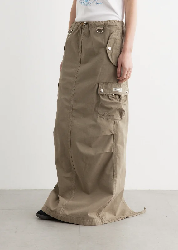 Durable cotton skirts for tough daily use -Cargo Maxi Skirt